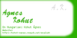 agnes kohut business card